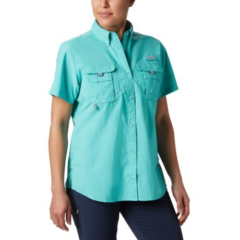 Columbia Overhemd Dames, PFG Bahama Short Sleeve Plus Size Blauw, 05ORWNBPY